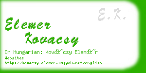 elemer kovacsy business card